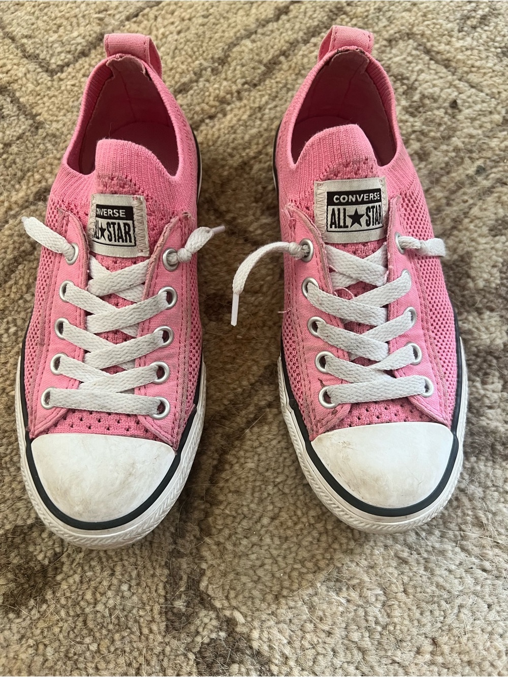 Converse Kids Pink All Star Knit Low Top Sneakers